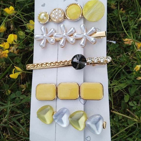 New Fashion Pearl Hair Clip For Women Girls Geometric Rhinestone Hairpin Flower - Picture 2 of 2